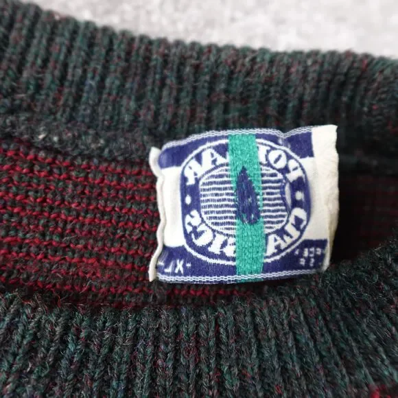 Vintage Poplar Classics Sweater Men's XL Multicolor Knit 100% Acrylic Made USA - Picture 5 of 10
